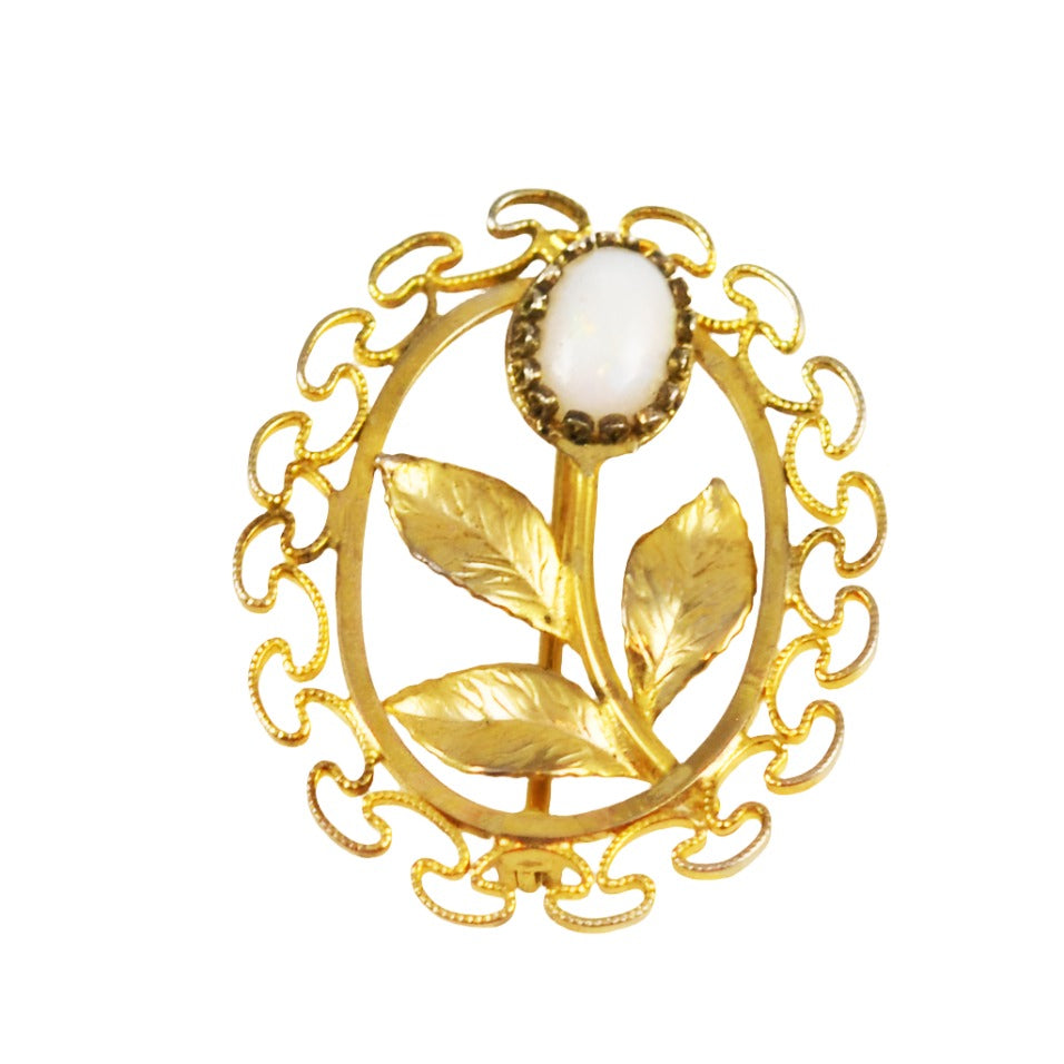 Karen Lynne Gold Opal Brooch