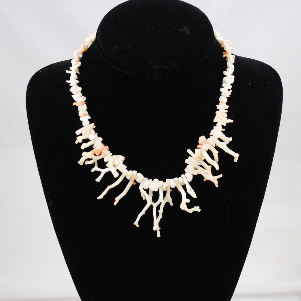 Coral Branch Necklace in White