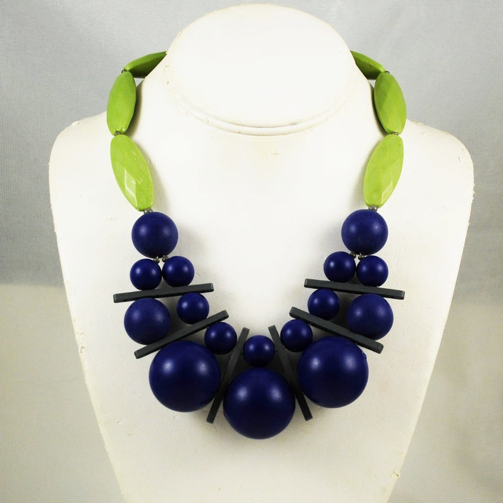 Bold Purple & Green Designer Necklace by David Aubrey