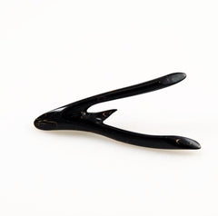 Black Coral Wishbone Pin Vintage