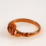 Antique Irish Claddagh Ring 10K Rose Gold & Emerald