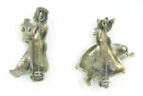 Back of Pair of Sterling Silver Dutch Children Brooches