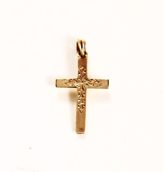 14KT Gold Cross Pendant Charm Vintage 1920's – Estate Beads & Jewelry