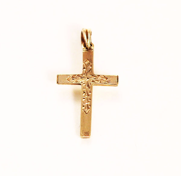 14KT Gold Cross Pendant Charm Vintage 1920's – Estate Beads & Jewelry