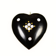 Black Horn Heart Pendants