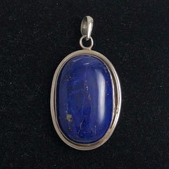 Large Lapis & Sterling Framed Pendant