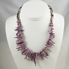 Lavender Branch Coral Necklace with Sterling Clasp