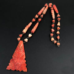 Mexican Banded Onyx Necklace Coral