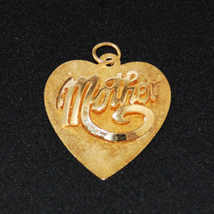 Gold Heart Mother Pendant 14K