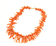 Orange Branch Coral Antique Necklace 125