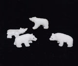 Carved Polar Bear Beads Genuine White Quartz