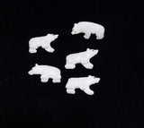 Carved Polar Bear Beads Genuine White Quartz