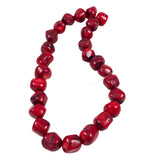 Red Bamboo Coral Nugget Strand