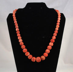 Red Coral Graduated Necklace Vintage
