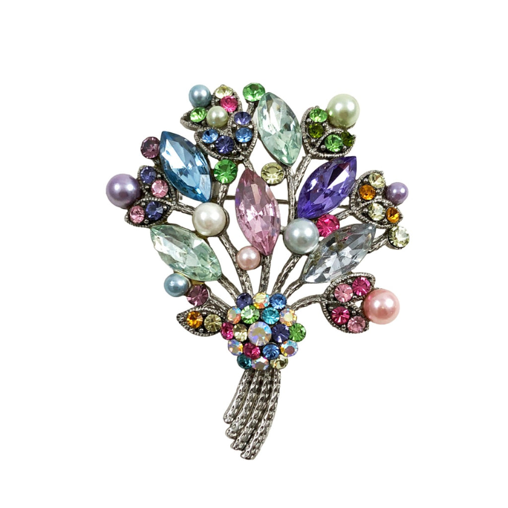 Vintage Colorful Floral Brooch High Quality Crystal Pearls Luxury Brooches  Women's Accessories for Banquet Jewelry Pins
