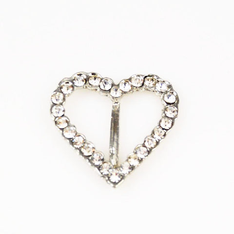 Belagio, Rhinestone Shank Button- Heart Design, 1 Diameter