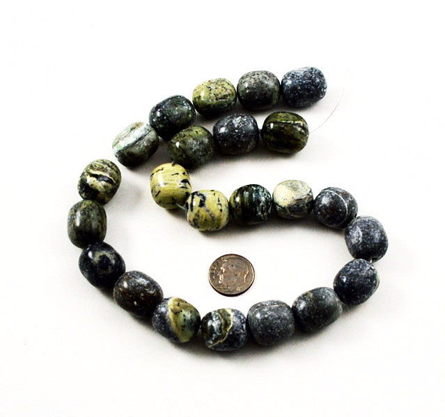 Large Serpentine Barrels Beads- New Jade Vintage