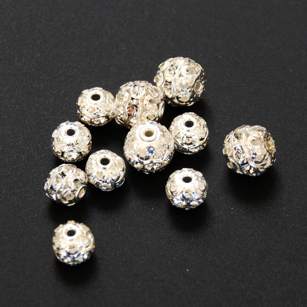Filigree Silver /Gold Beads for Bracelets Metal Round Spacer Beading  Supplies