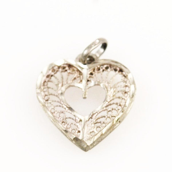 Sterling Filigree Heart Charm – Estatebeads