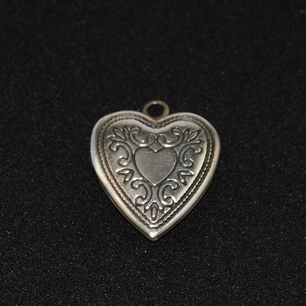 Sterling Heart in Heart Charm Locket Vintage – Estate Beads & Jewelry