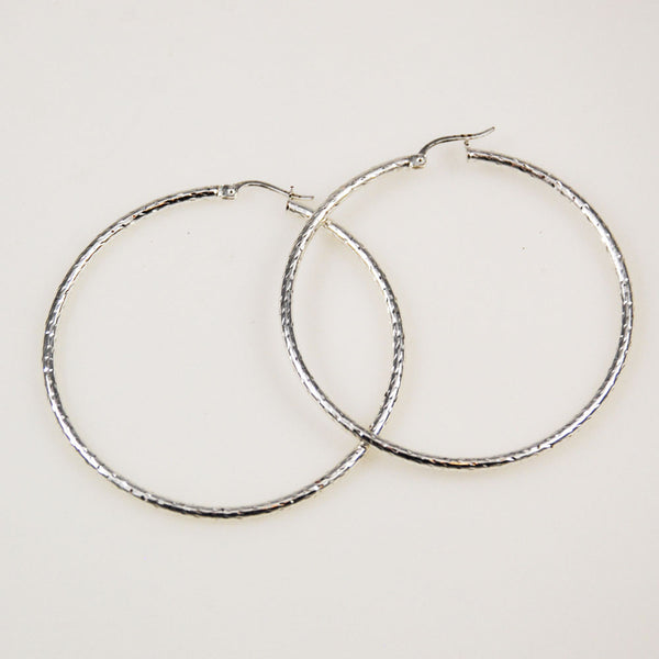 Large Sterling Silver Hoop Earrings 2 inch – Estatebeads