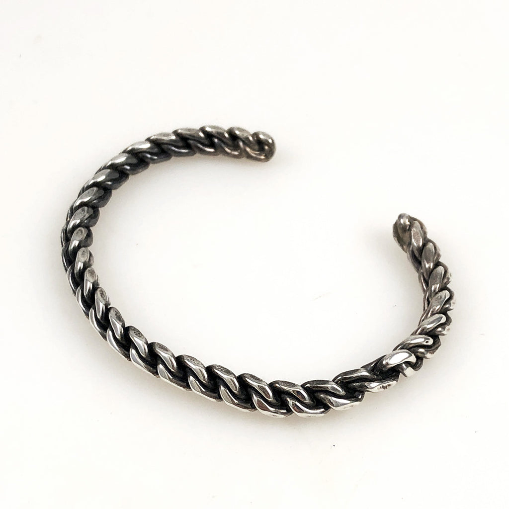 Vintage Interlocking Braid Sterling Silver Bracelet 